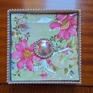 Mariposa Beaded Edge Napkin Holder / Trinket Box